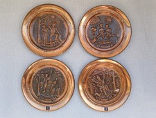 4 Wandteller Zierteller Kupfer
