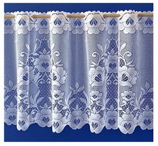 Scheibengardine Panneaux edler Jacquard Blumen weiß Bistrogardine Gardine Typ10
