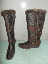 Braune Keilabsatzstiefel Gr. 42