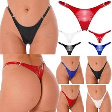 DE Damen Sexy G-String Tanga Thongs Lackleder Low Rise Unterhose Reizwäsche