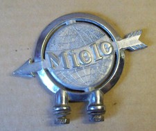 original MIELE Weltkugel mit Pfeil Chrom,Schutzblech Emblem,Fahrrad,Motorrad