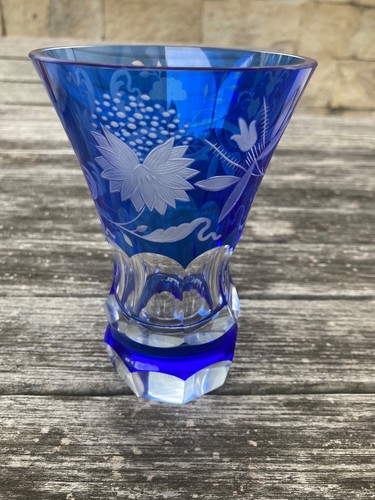 Vase bleikristall blau - vase,