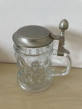 Glaskrug Bierkrug mit Zinn