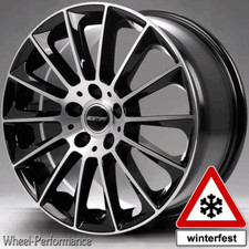 17 Zoll GT6 Alufelgen 7,5x17 5x110 ET33 schwarz poliert für Opel und Saab