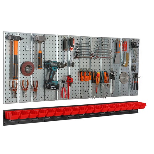 Werkzeugwand 156x72cm metall - werkzeugwand,
