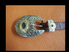 Western Gürtel 60 cm Kids Cowboy Belt mit Schnalle silber gold farben Concha Le