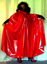 Lackcape Kapuze Swingercape weit lang Brustreißverschluß Vinylcape Unisex