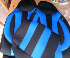 1,5 x Sitzbezug passend für Dacia Duster 2. Gen. (Schwarz-Blau) Pilot-Style