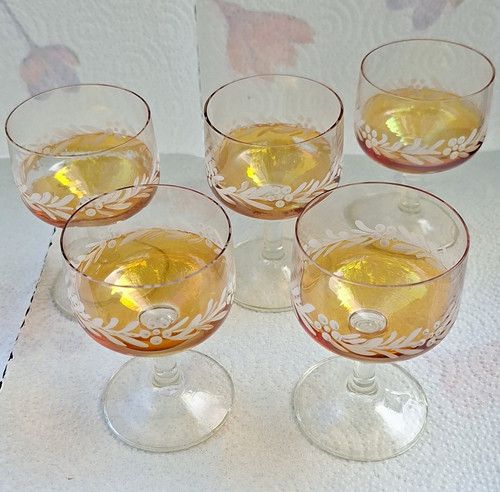 5er set vintage likörgläser - 5er,