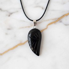 Obsidian Halskette Flügel –