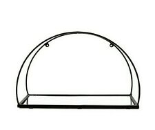 Wandregal Dekoregal mit Spiegel schwarz halbrund 28cm breit