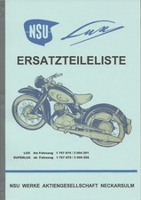 Ersatzteileliste NSU Lux, Superlux, viele Explosionszeichnungen, A 4