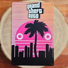 🍀 Blechschild Metallschild Gaming GTA Grand Theft Auto Tin Sign 