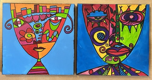 Portrait mann frau abstrakt - mann,,