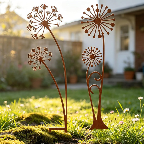 Rost gartenstecker metall set - gartenstecker,
