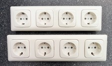 BJ - Schukosteckdose 4- fach  Reflex alpin weiss - Kinderschutz