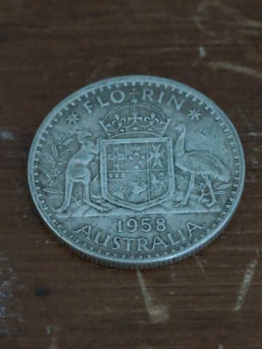 1958 australian florin - florin, coin
