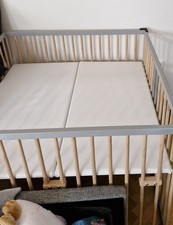 Sämann® Laufgitter 100x100 cm mit Matratze, gummierte Rollen inkl. Bremse