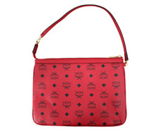 MCM Tasche Handtasche Pochette Schultertasche rot gold schwarz Damen