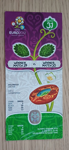 Ticket euro 2012 italien - ticket,