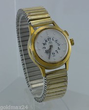 ARSA Incabloc - Blindenuhr / Handaufzug / Edelstahl vergoldet