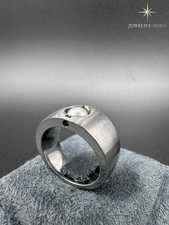 Ausgefallener Charlotte Edelstahl-Ring mit schöner Perlmuttoptik – Größe 55