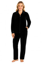 Damen Nicki Trainingsanzug - Hausanzug - Wellnessanzug in schwarz