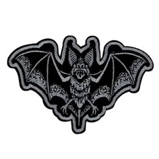 Fledermaus Aufnäher – 10 x 6,5 cm – Schwarzer Patch Gothic Vampir Halloween