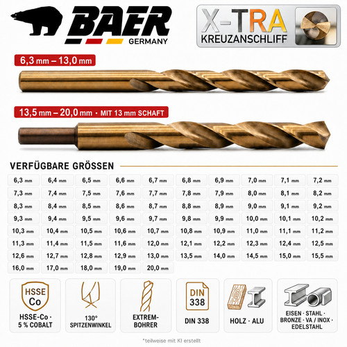 Spiralbohrer baer hsse co - spiralbohrer, /