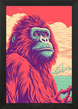Risograph Tier gerahmtes