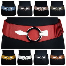 Damen Stretchgürtel Gürtel Taillengürtel Hüftgürtel mit Rillen One Size Gummizug