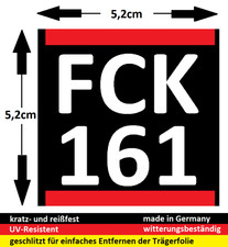 "FCK 161" Aufkleber (25-1000