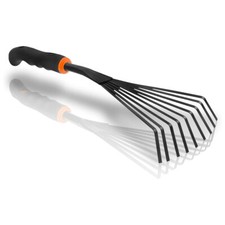 BRADAS Hand Rechen DELUXE 120mm breit schwarz Garten Laub Besen Rechen  Qualität