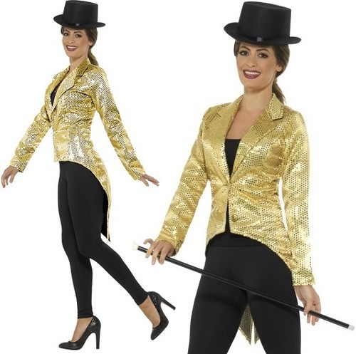 Damen gold kostüm frack - gold,
