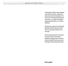 Bedienungsanleitung-Operating Instructions Bang Olufsen Beosystem 2500 