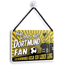 Blechschild DORTMUND FAN 18x12cm Fußball Fanartikel Supporter Ultras Geschenk