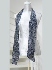 schmales Tuch Schal Seide schwarz+weiß Punkte+Kringel neuwertig