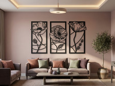 3er set Blumen Wanddeko, Lotus