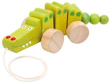 Ziehtier Krokodil Holz ca. 26