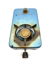 #SE2480# DDR Desca Spirituskocher Camping-Kocher * Retro* blau