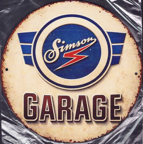 Blechschild simson garage - "simson, garage"