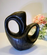 60er-70er KERAMIK LOCH VASE Mid Century Modern MCM 60s 70s WGP Op-Art Unikat top