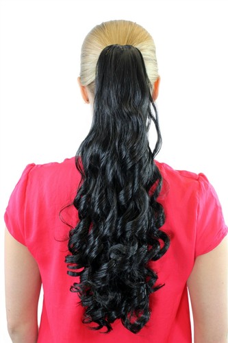 Haarteil zopf schwarz 55cm - zopf,