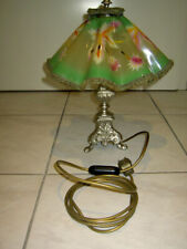 Stehlampe Antik ca 42 cm hoch mit Bronzefuß vernickelt