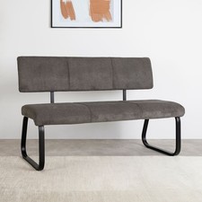 Esszimmerbank VILAS Polsterbank Sitzbank mit Rückenlehne anthrazit dunkelgrau