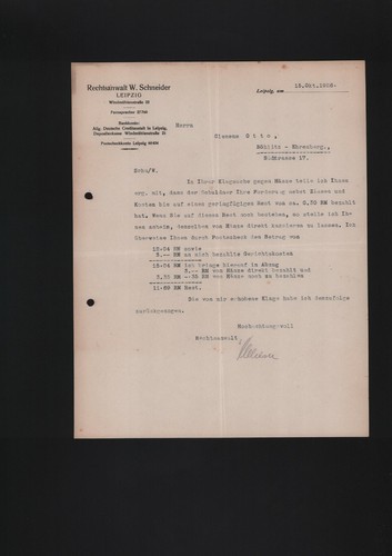 Leipzig brief 1926 - leipzig,,