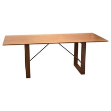 Boxler Esstisch 120 Pergola Eiche Gekalkt Verstrebung Edelstahl Poliert