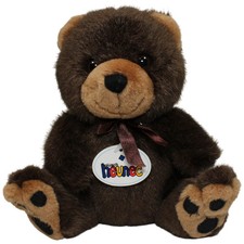 Vintage Heunec Schöner dunkelbrauner Teddybär Kuscheltier 22cm Neu