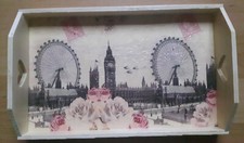 Dekotablett , Holz ," Big Ben " ,Serviettentechnik ,  ,lackiert , neu ,