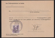 Berlin Auskunftserteilung aus dem Melderegister 1966, Fiskalmarke